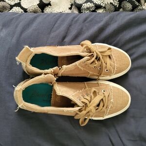 Brown wedge sneakers